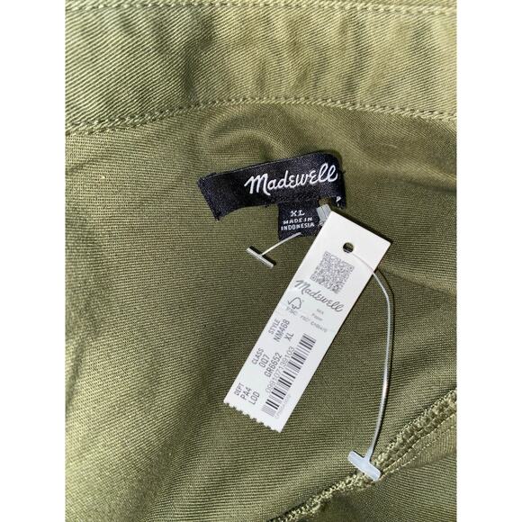 NWT Madewell size XL 100% Cotton Green Button Down Long Sleeve Mini Shirtdress - Picture 12 of 12